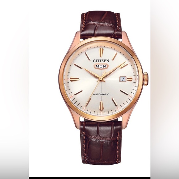 Citizen Classic Gold Watch with Brown Leather Strap...